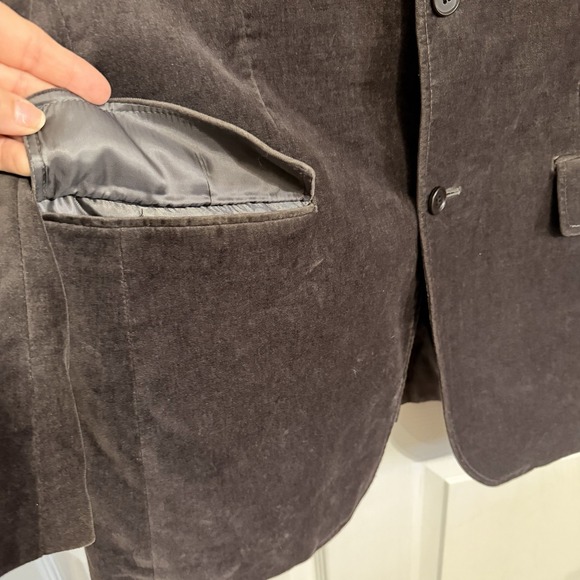 Mens BATISTINI US Size 50 Cool Brown Velvet 90's Blazer Sport Coat Jacket EUC - Picture 6 of 11